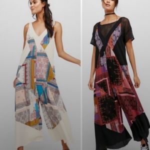 Free people all patchwork jumpsuit in black